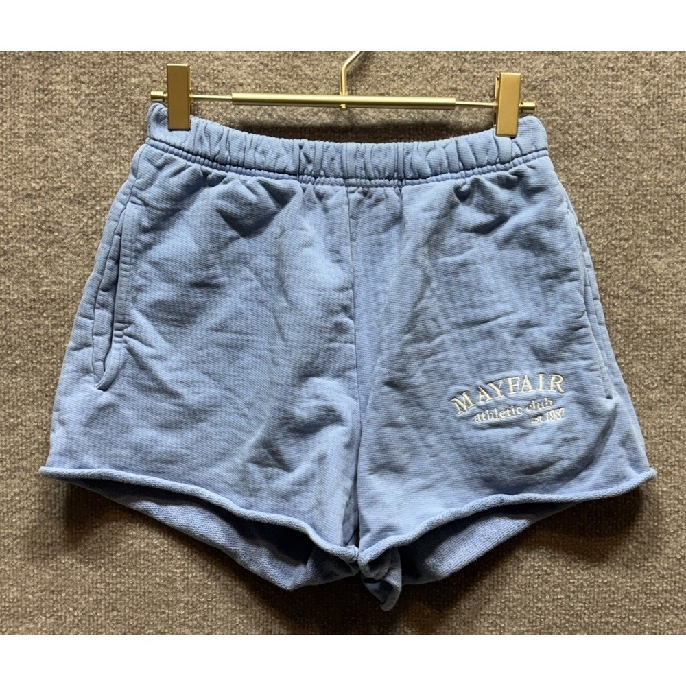 The Mayfair Group Athletic Club Shorts Light Blue Fleece High Rise HW XS EUC
